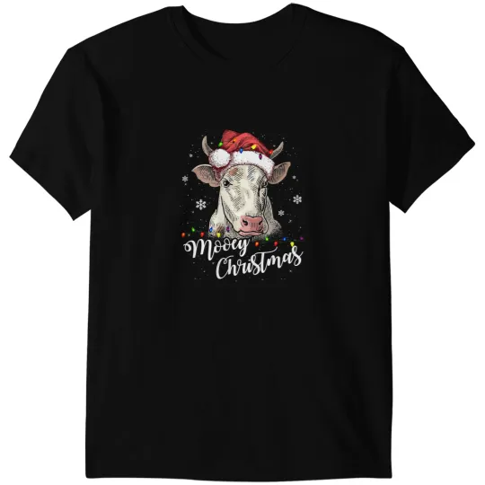 Cattle Cow Mooey Christmas Funny Santa Heifer xmass Lights Farmer 64 T-Shirts