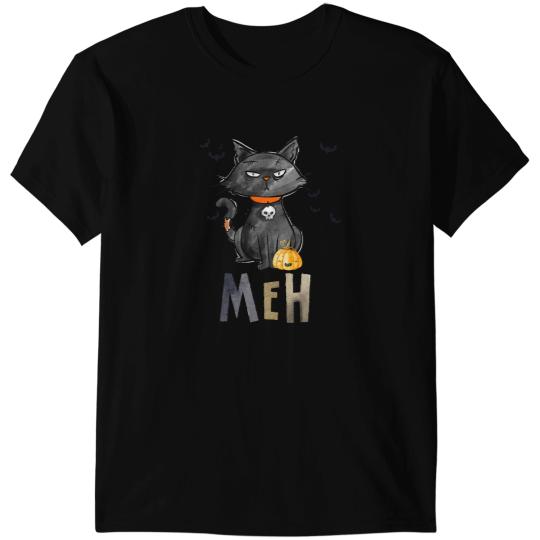 black cats Paws Funny graphic Meh Cat Black Funny For Women Halloween tee 21 T-Shirts