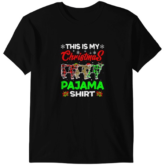 Cattle Cow Funny Christmas Tree Dairy Lover Animals xmass Pajama 41 T-Shirts