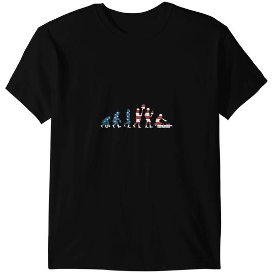 Bricklayer Bricks Evolution Funny American Flag Labor Day T-Shirts