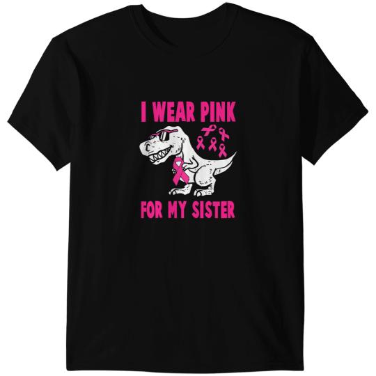 Dinosaur Dino I Wear Pink For My Sister TRex Dinosaur Ribbon Toddler Kid 8 T-Shirts