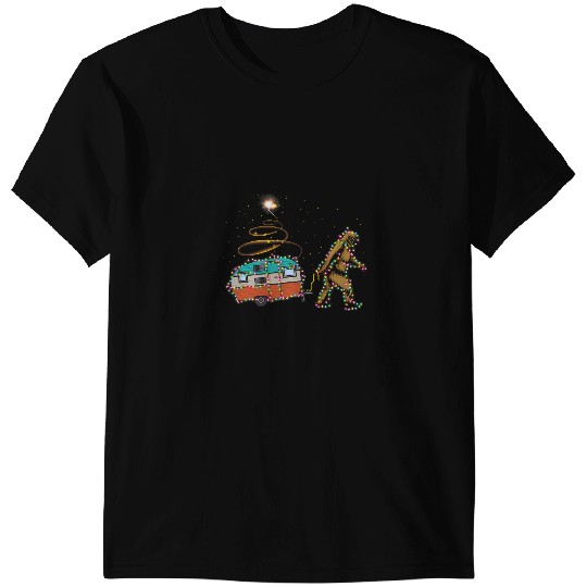 Camping Camp Funny Camping bigfoots Light Christmas Tree Gifts xmass Idea Camper T-Shirts