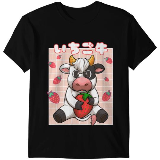 Cattle Cow Kawaii Aesthetic Strawberry Cow Pink Vaporwave Strawberries 97 T-Shirts