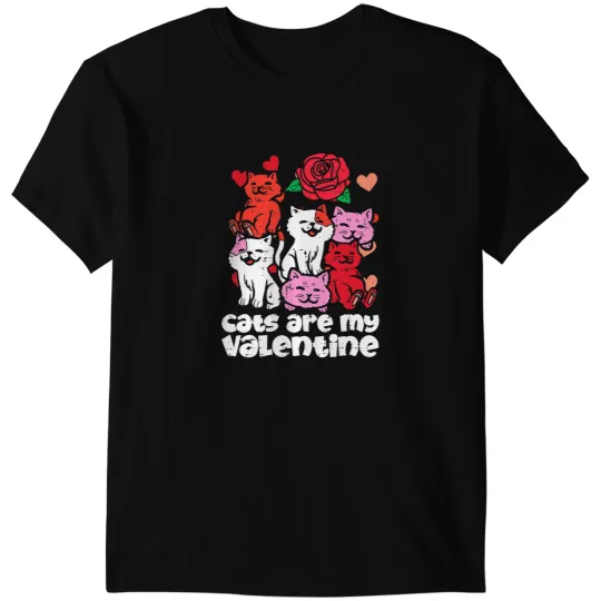 black cats Paws Are My Valentine Cute Valentines Day Women Girls Kids T-Shirts