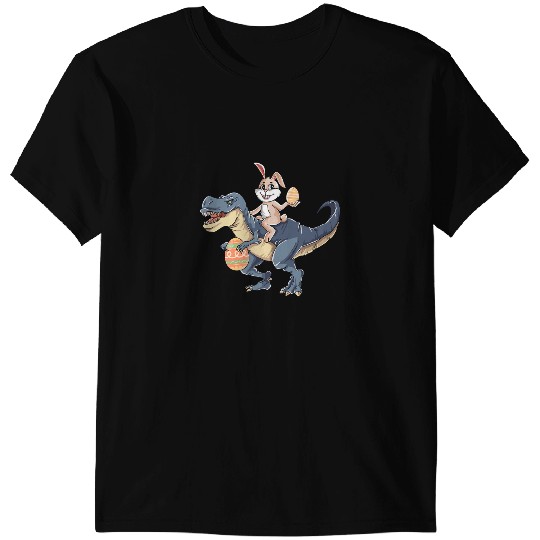 Dinosaur Dino Easter Day Bunny Riding Trex Costume Kid boy T-Shirts