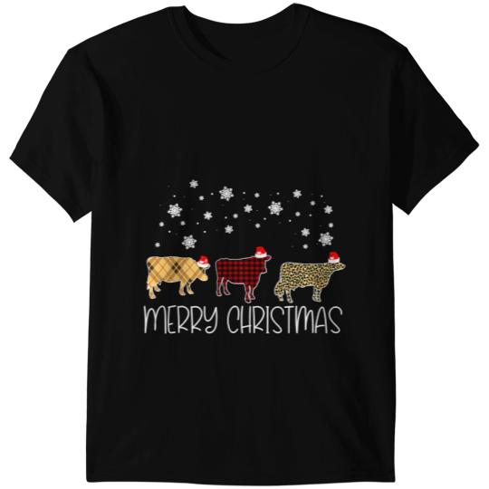 Cattle Cow Merry Christmas Cute Plaid Leopard xmass Pajama Farmer 252 T-Shirts