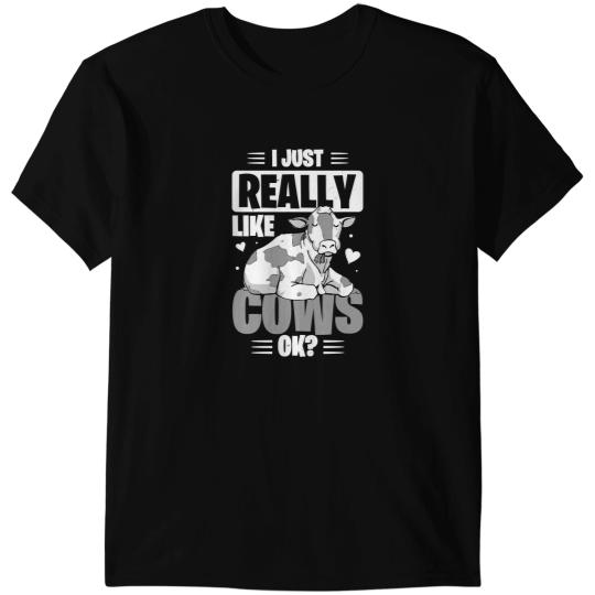 Cattle Cow I Just Really Like Cows OK Funny Cow Lover Daisy Cattle T-Shirts