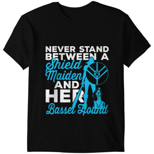 Funny Viking Shield Maiden Basset Hound Dog Lover T-Shirts