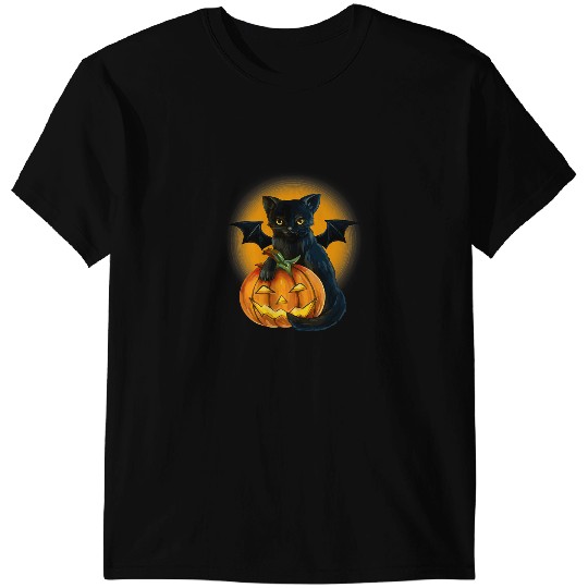 black cats Paws On Pumpkin Fullmoon Halloween Costume Cat Mom Dad 73 T-Shirts