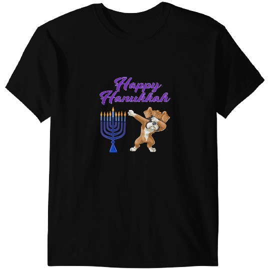 Boxer Happy Hanukkah Dabbings Boxer Menorah Holiday 126 Boxers Boxers Dog T-Shirts