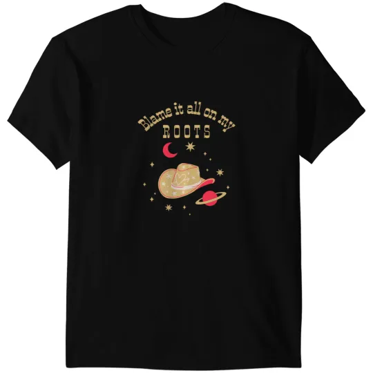 Blame it All on my Roots Texas Boots Country Music Womens T-Shirts