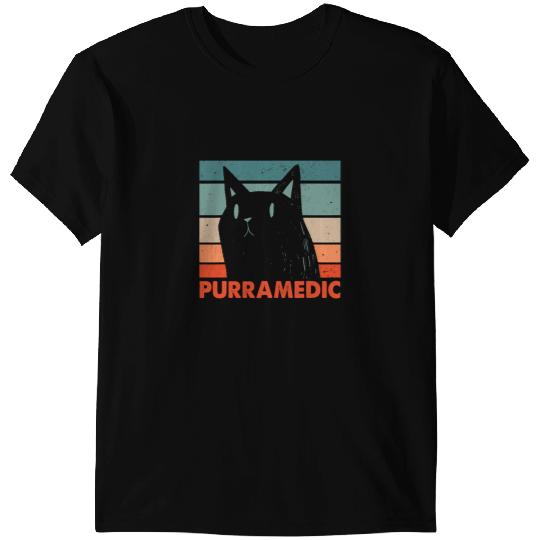 black cats Paws Purramedic Cat Lover Paramedic Kitten EMT Funny Cat Mom 4 T-Shirts