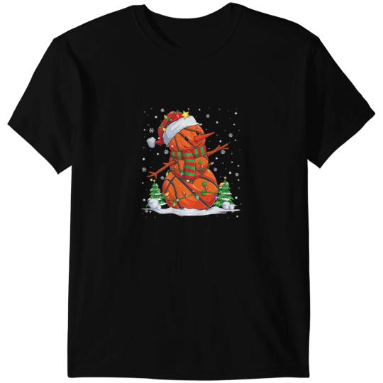 Basketball Gift Snowman Christmas Pajama Sport Balls Men Boys 172 T-Shirts