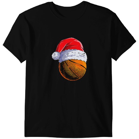 Basketball Gift Christmas Basketball Ball Santa Hat Funny xmass Men Sports 122 T-Shirts