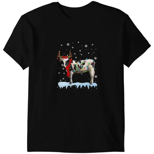 Cattle Cow Reindeer Santa Cow Christmas Lights 88 T-Shirts