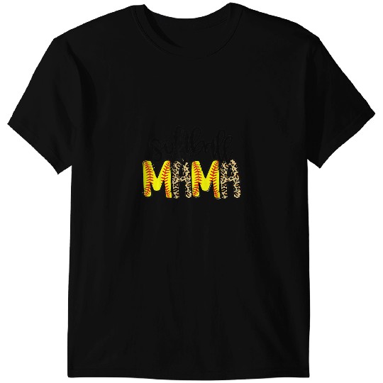 Baseball Gift Softball Mama Mom Life Leopard Baseball Mothers Day T-Shirts