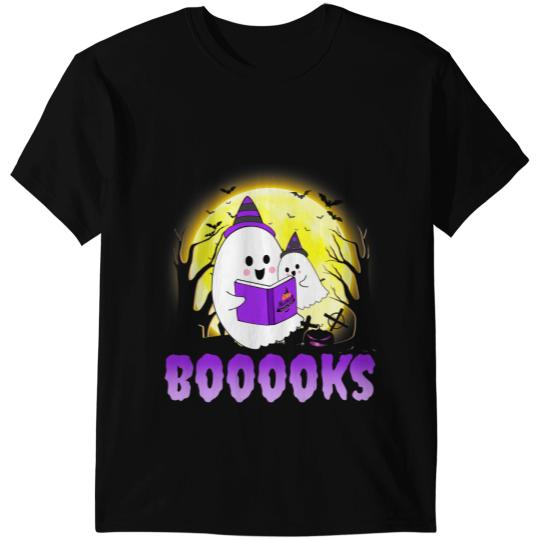 Book Reading Cute ghosts Book Reading Teacher Halloween The Moon Funny T-Shirts