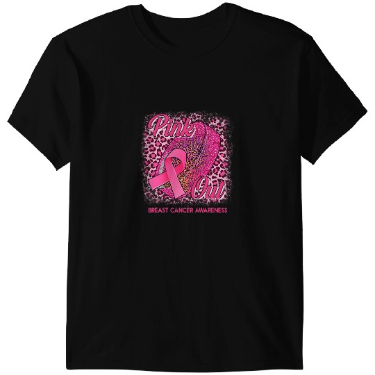 Hockey Gift Leopard Pink Out Ice Hockey Tackle Breast Cancer Awareness 3 T-Shirts