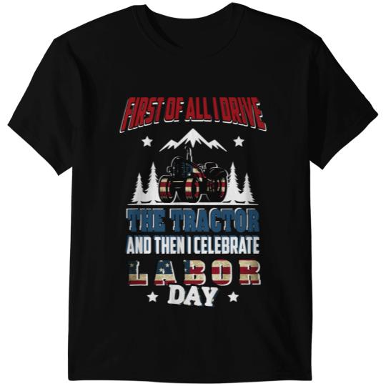 American Farmer Funny Tractor Labor Day Boy Men Farming Farm T-Shirts