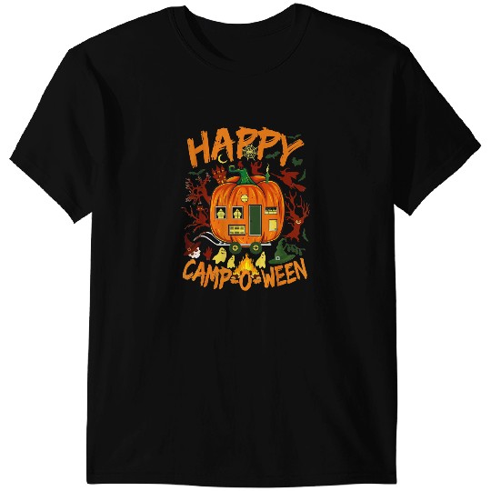 Camping Camp Happy CampOWeen Funny Halloween Camper292 Camper T-Shirts