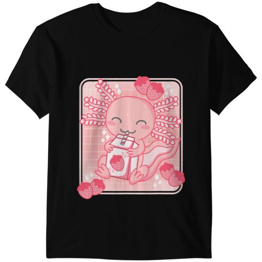 Axolotls Animals Pink Kawaii Aesthetic Axolotls Japanese Strawberry Milk Anime 418Axo T-Shirts