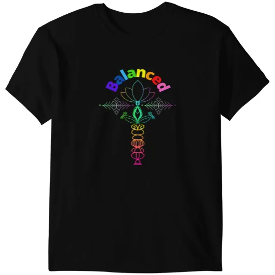 Balanced multi color Meditation Namaste T-Shirts