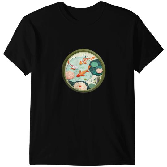 Experience the Magic and Charm Adorable Koi Fish Pond T-Shirts