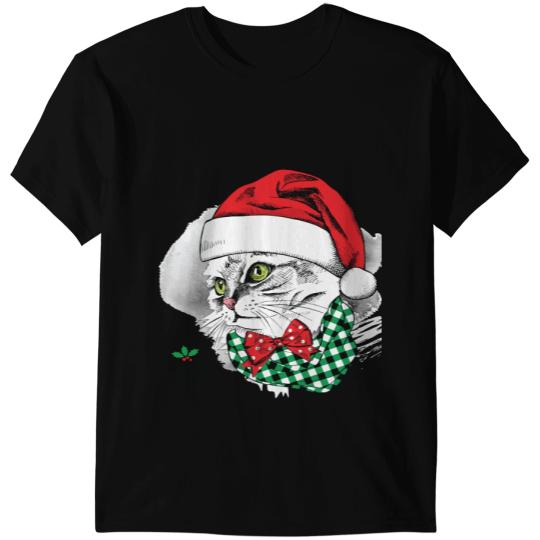 Cat Paws Christmas cat Meow Art tree T-Shirts