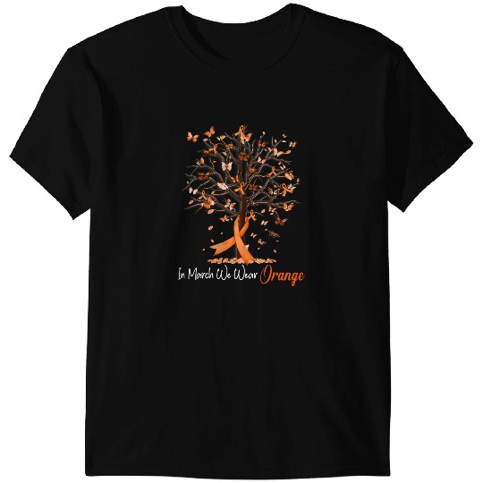 In March We Wear Orange Tree Ribbon Kidney Cancer Awareness T-Shirts