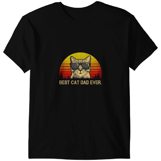 black cats Paws Kitty vintages bests Cat Dad EverCat Daddy Father 387 T-Shirts