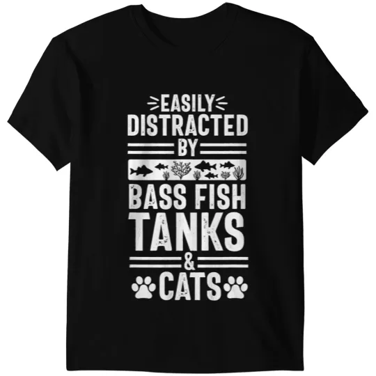 Cat Paws Bass Fish Tank Lover Aquarium Aquarist Cat Fish Keeping T-Shirts