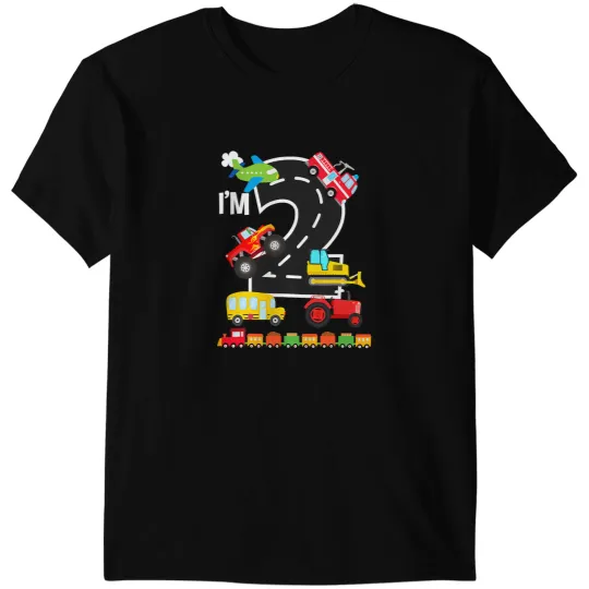Im 2 2nd Birthday Trucks Vehicles Transportation Train T-Shirts