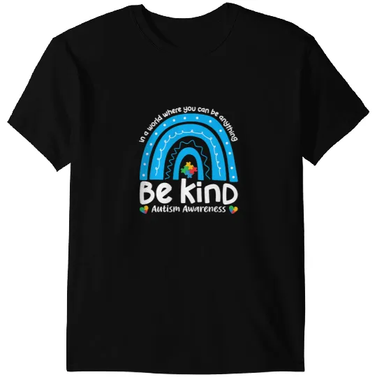 Autistic Be Kind Autism Awareness Leopard Rainbow Choose Kindness 4 T-Shirts