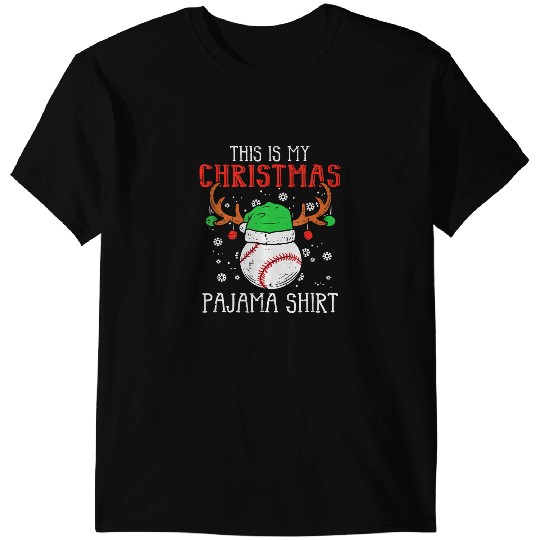 Baseball Gift This Is My Christmas Pajama Baseball xmass PJs Sports 240 T-Shirts