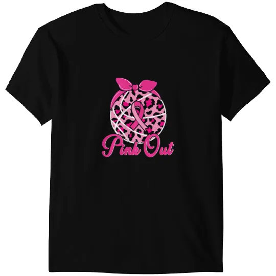 Basketball Gift Coachs Breast Cancer Ribbon Pink Out Basketball Pink Ribbon Leopard 4 T-Shirts