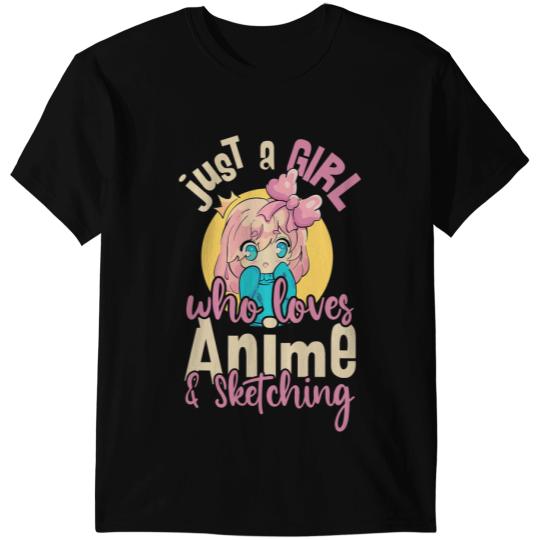 Just a Girl Who Loves Anime and Sketching Plus Size Women T-Shirts