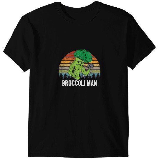 Broccoli Man Green Vegetable Veggie Fitness Workout Retro T-Shirts