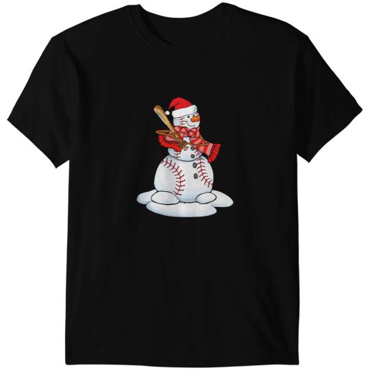 Baseball Gift Snowman Balls Snow Christmas xmass Men Women 224 T-Shirts