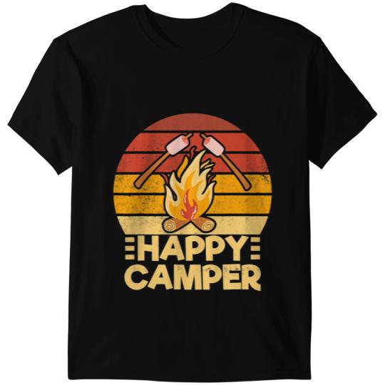 Camping Camp Funny Happy Marshmallow Camper Cute For Kids Women Men Camper T-Shirts