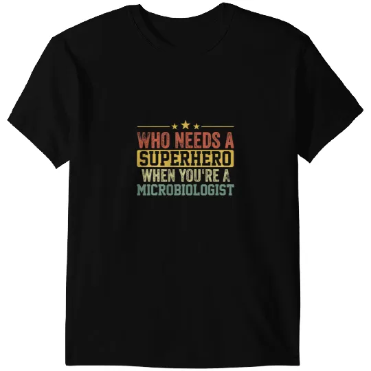 Funny Microbiologist Superhero vintages Tee For Men Dad T-Shirts