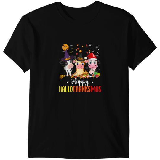 Cattle Cow Happy HalloThanksMas Santa Cow Halloween Merry Christmas 39 T-Shirts