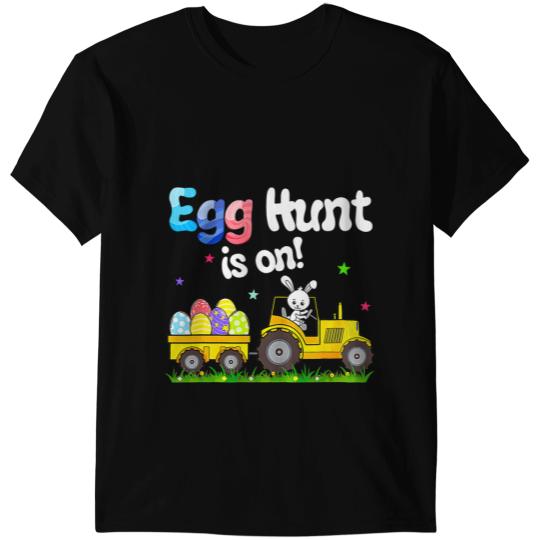 Tractor driving Egg Hunt Is On Tractor Funny Easter Bunny Toddler Boy Easter T-Shirts
