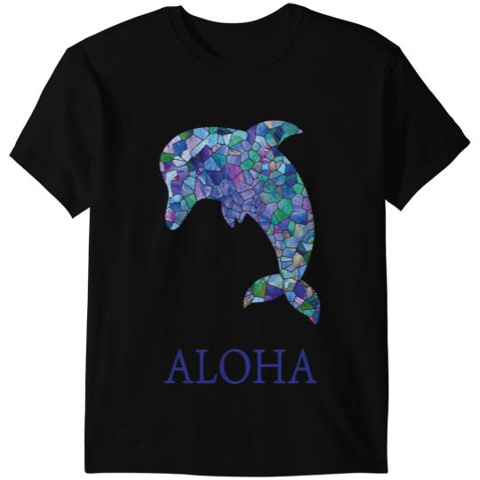 Dolphin Gift Aloha Dolphin Blue Geometric Ocean Aqua Sea Beach Nautical 8 T-Shirts