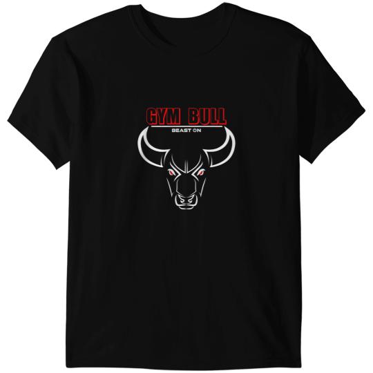 Gym Bull Red Letter Taurus Head Fitness Gym Bodybuilding T-Shirts