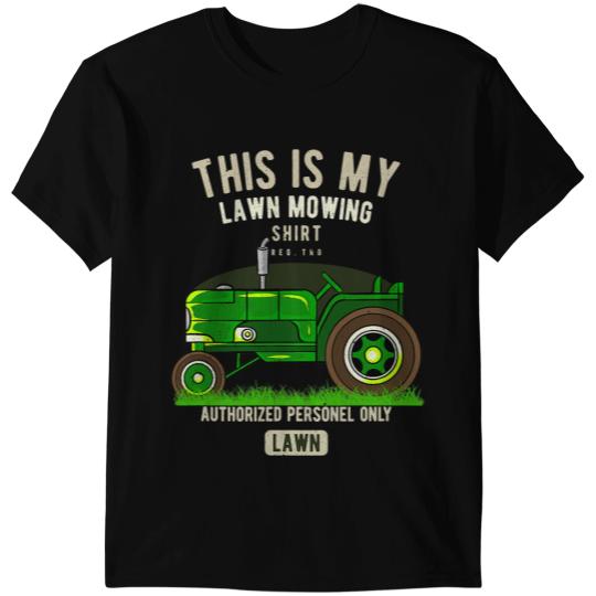 Funny Landscaper Lawn Mow Grass Retro This Is My Lawn Mowing T-Shirts