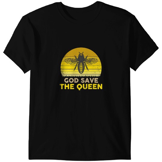 Bee Beekeeping God Save The Queen Funny Retro Style Bee 97 Beekeeper T-Shirts
