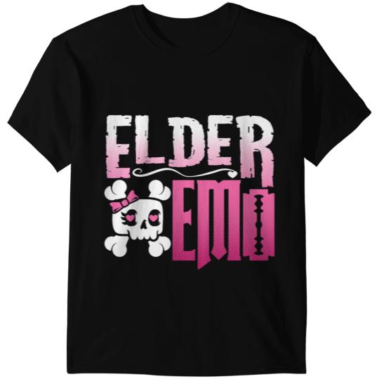 Elder Emo Gothic Aesthetic Punk Pink Skull Emo Rock Music T-Shirts