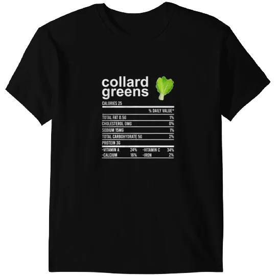 Funny Food Collard Greens Nutrition Facts Thanksgiving T-Shirts