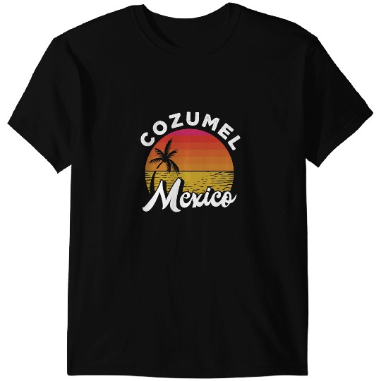 Cozumel Mexico Mexican Beach Sunset Summer Vacation Retro T-Shirts