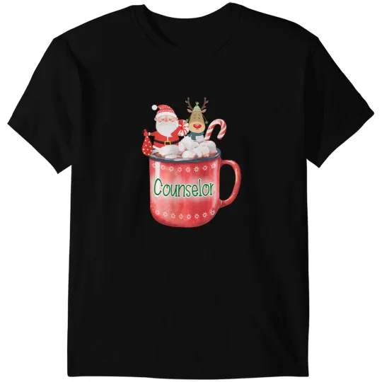 Counselor Christmas Santa Claus Candy Cane Rudolph Cup T-Shirts